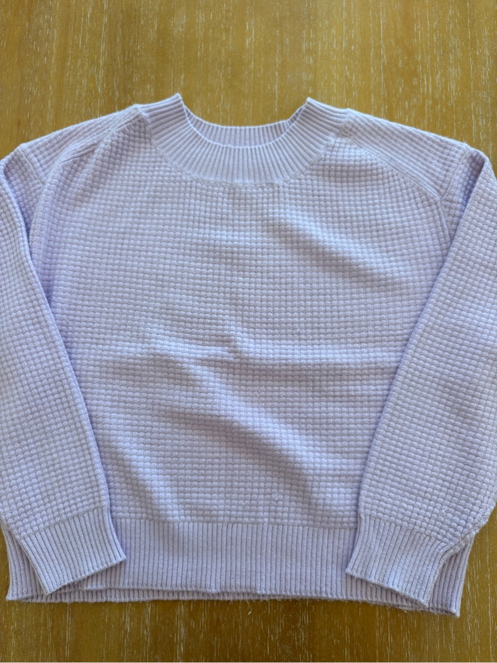 Joe Fresh Light Lavender Crewneck Waffle Knit Sweater